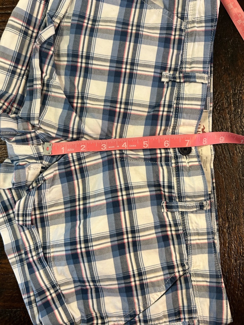 Hollister Y2K Vintage Low Rise Blue Plaid Micro Mini Shorts - Picture 8 of 10